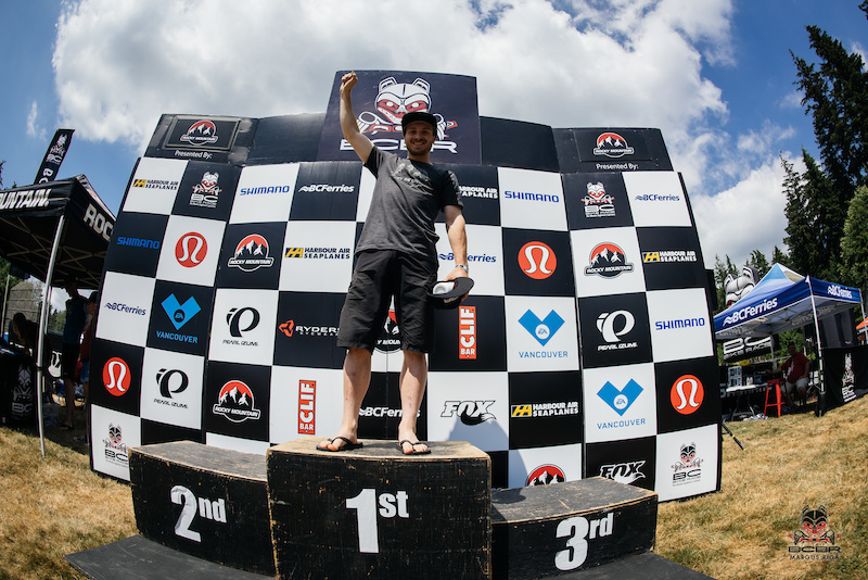Jesse Melamed, the winner of the RedBull Downtime, enduro stage today.
