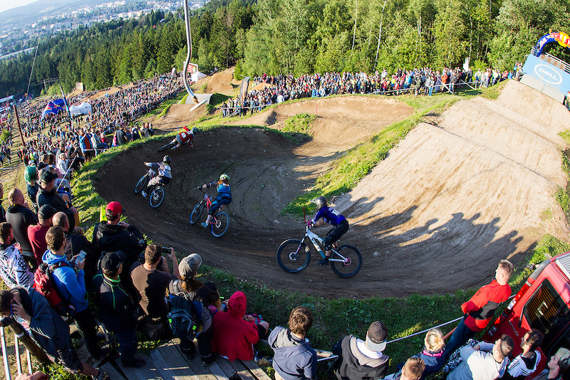 Finals and podiums during round 4 of the 2017 4X Pro Tour at JBC Bike Park Jablonec Scotland Czech Republic on July 15 2017. Photo Charles A Robertson
