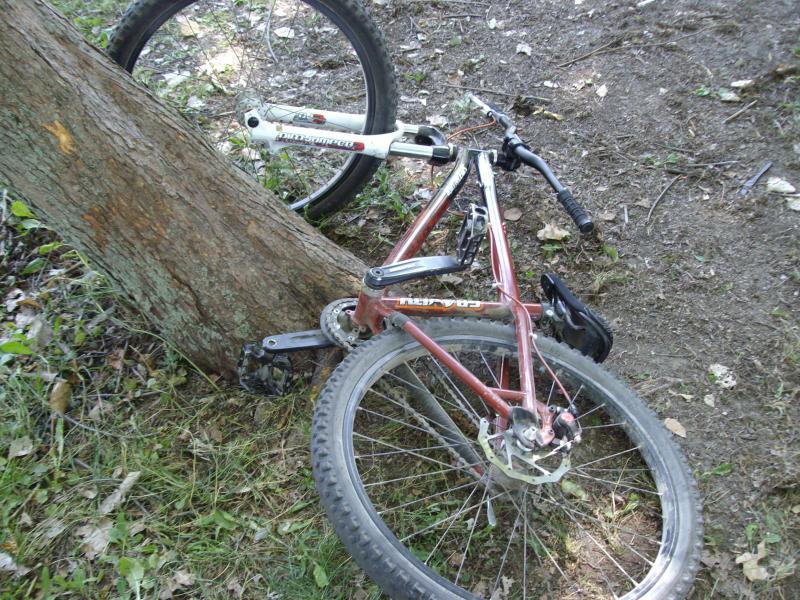 bike and tire mark