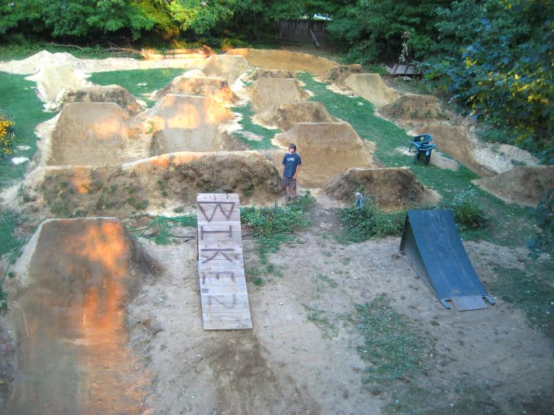 backyard park all done with shovels. you know you'd like to have this backyard
