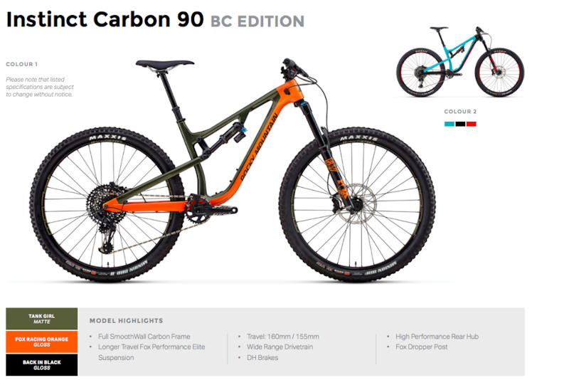 Rocky mountain instinct on sale carbon 90