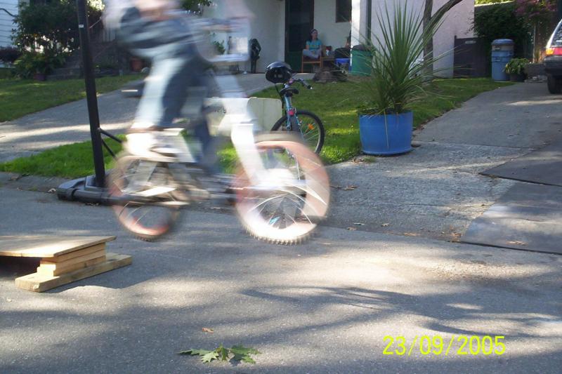 Me riding my old bike at my house in the early days