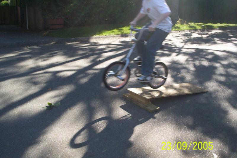 Me riding my old bike at my house in the early days