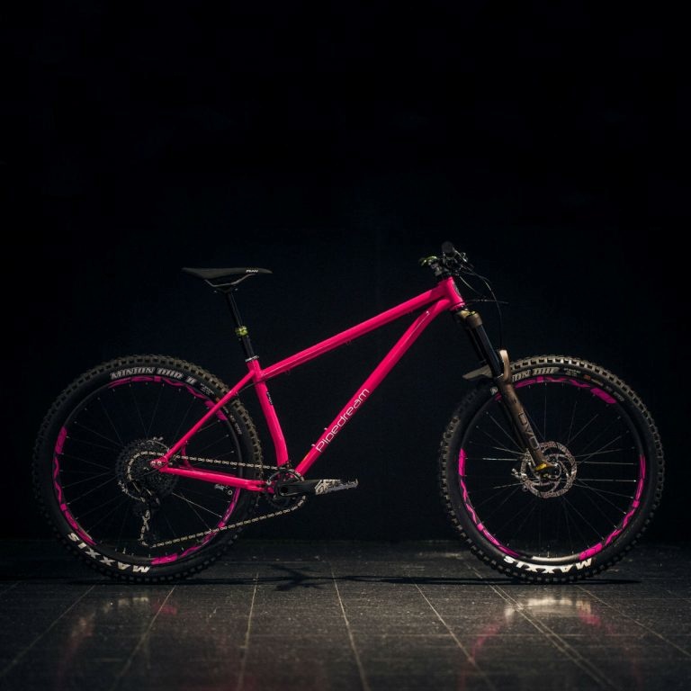 black and pink bike