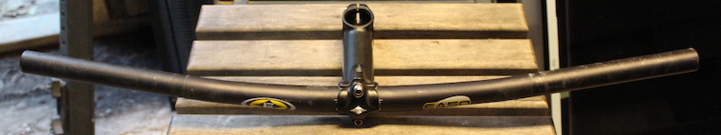 Easton EA50 Bars and stem, black, 25.4mm. 635mm width, 110mm long stem, 1 1/8" clamp. Good condition. - $25
