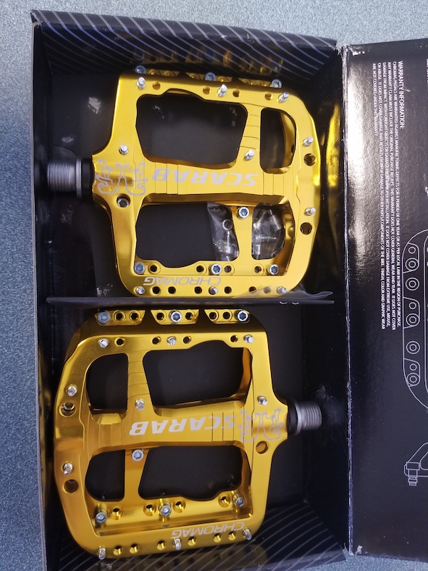 0 Chromag Scarab Pedals, NEW (Gold)