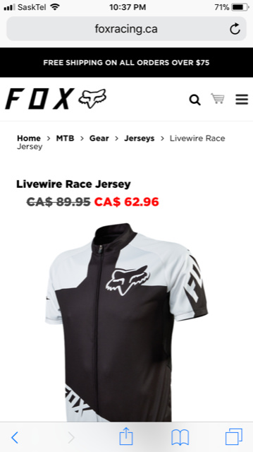 0 Fox Livewire Mens' Large Jersey-Brand New w/tags