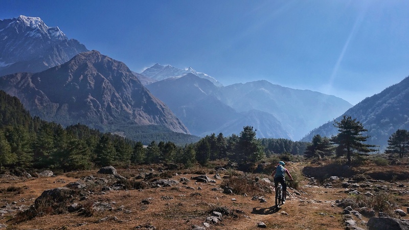 Riding through the epic valleys of the Mustang region of Nepal on the Annapurna Circuit.