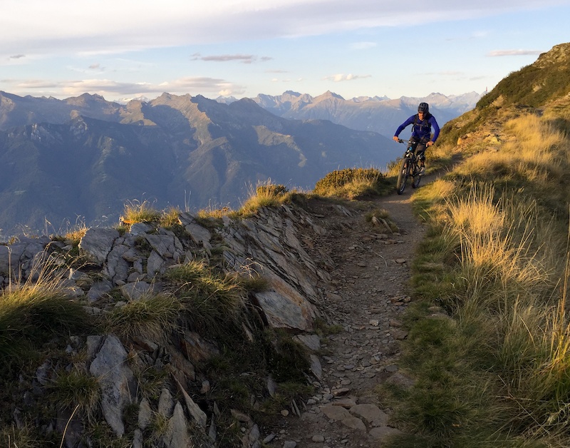 Mason making his way back to the hut on top of Mount Tamaro overlooking Ascona Locarno.

Photo KC Deane