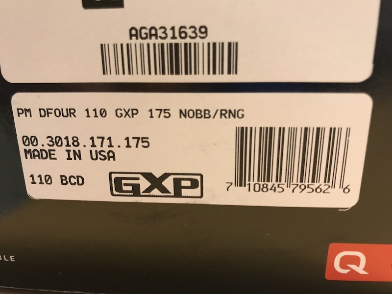 0 Brand New Quarq DFour GXP 175mm cranks