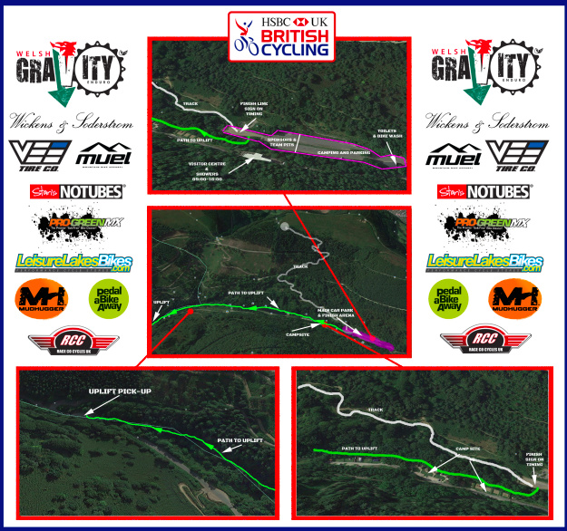 British National Downhill map for round 1 at Cwmcarn