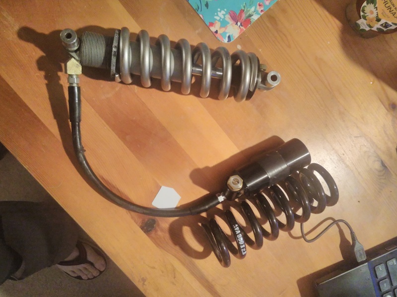 Avalanche DHS rear shock with Ti spring and original steel spring