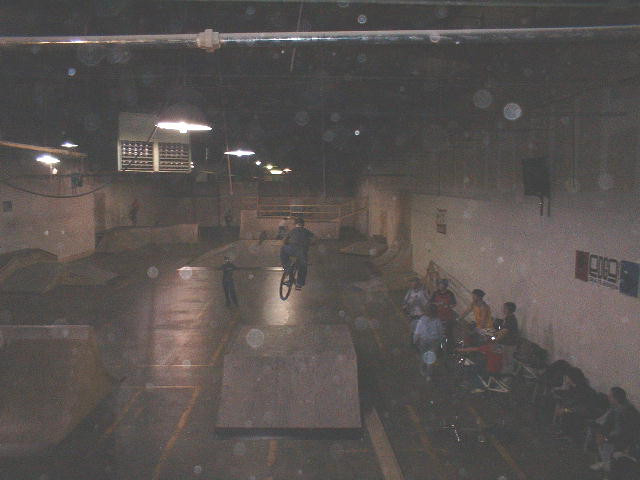 Hugh airing the box jump on his trials bike. From X-up Bash January 26th, 2002. Sorry about photo quality, quite hard to get good shots ( http://sctfc.cjb.net - http://www.dropmachine.com ) 