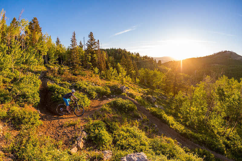 More sunrise awesomeness, this time with Brandon Turman at Deer Valley, Utah during the Press Camp event. I often shot photos of editors for bike reviews, this was for something Brandon was working on for VitalMTB.