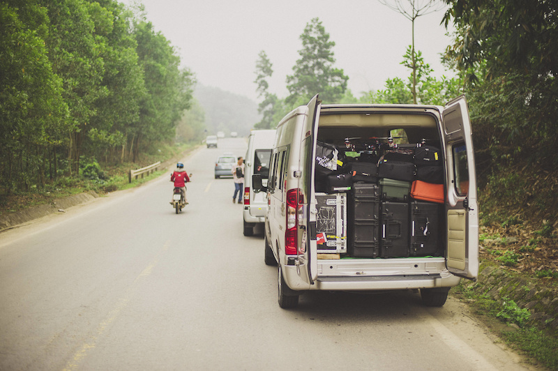 Detail of the equipment trucks along the Ho Chi Minh Trail for the feature film project 'Blood Road' in Vietnam, Laos, and Cambodia in March, 2015. // Josh Letchworth/Red Bull Content Pool // AP-1UD72PTE11W11 // Usage for editorial use only // Please go to www.redbullcontentpool.com for further information. //