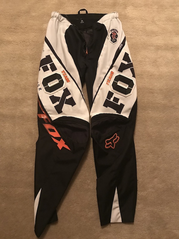 Fox Push 180 pants, White-Orange-Black, size 36 For Sale