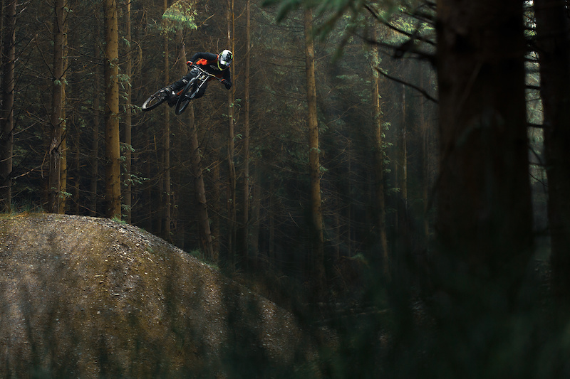 Sam Reynolds going big on the 50/01 line at Revs during filming for the new Polygon XQUAREONE DH bike