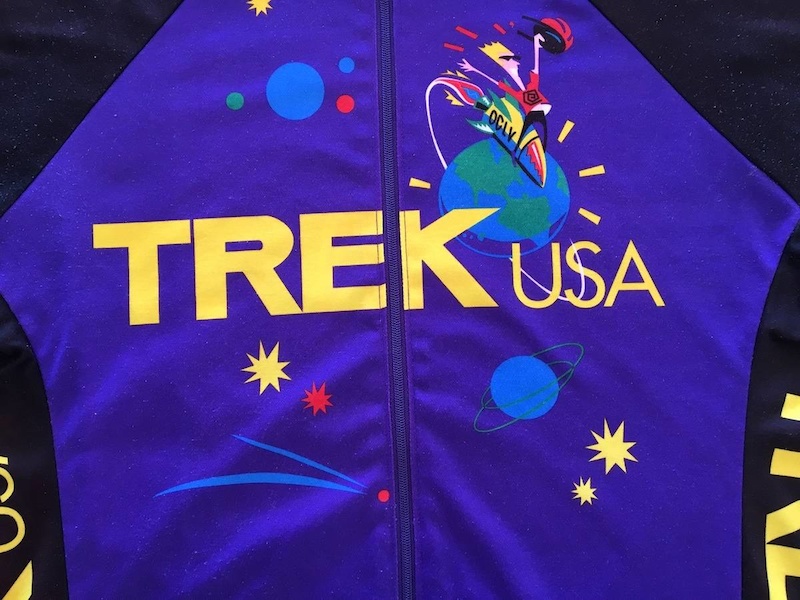 Maillot Cycliste Vintage Trek Rocket Boy, Années 90, Fabriqué Aux USA, Taille M, Multicolore
