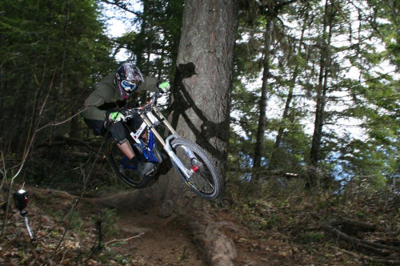 Launching a berm on the Mt 7 Psychosis course... Lots of fun for the first day riding the 2007 Glory.