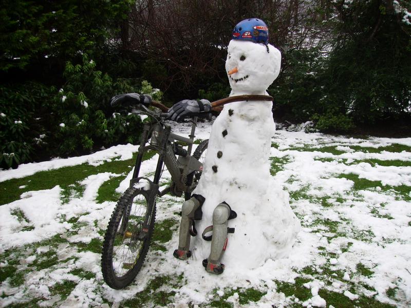 the snowman stole my bike !