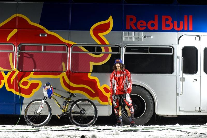 Infront of Red BUll bus - Picture by Sebastian Romero