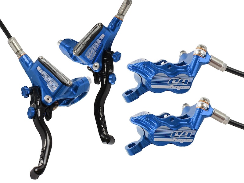 NEW Hope Tech 3 E4 Disc Brake Set Blue Standard Hose For Sale