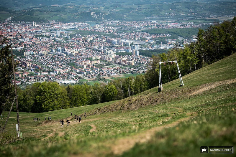 High up on the ski slopes above the big city of Maribor.