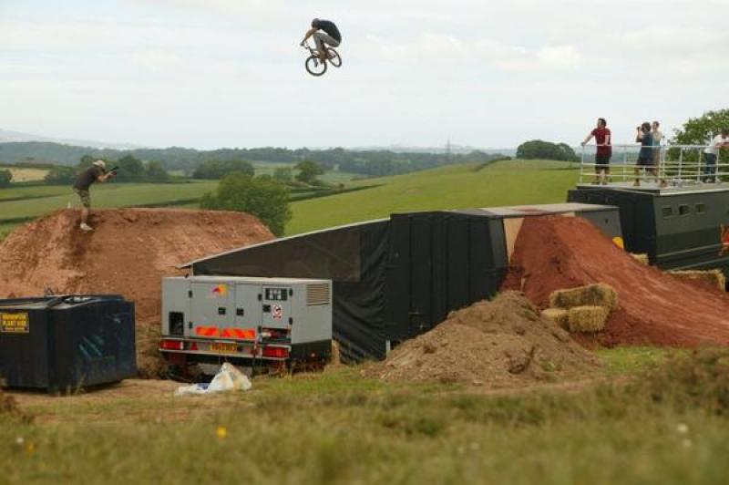 Airing out a 40 foot double on a BMX easily getting 30 feet high!