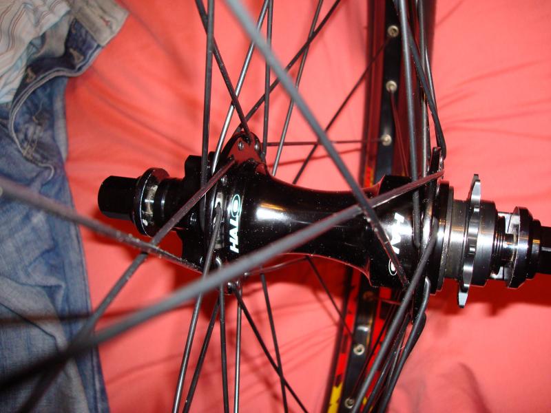 New halo djd hub 3/8 axel on an mtx rim.Those are chain tugs on the axel(its not the bolts that are big)