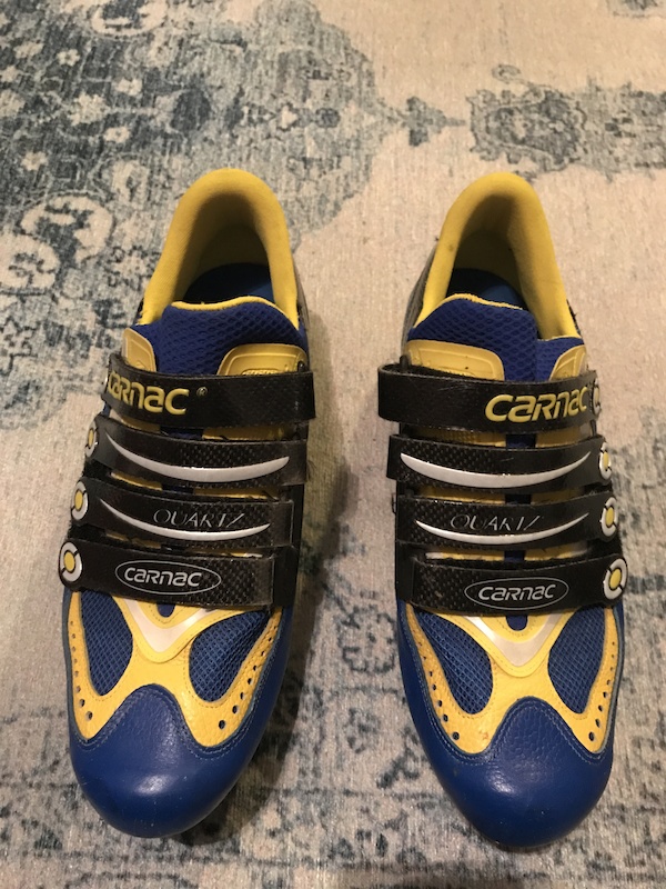 Carnac Helios Carbon Road Bike Shoes – Carbon Orange/Silver – 3-Bolt Cleat – Leather