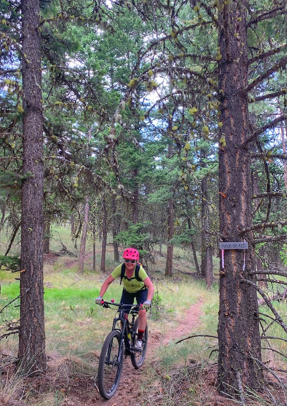 Mask Or Aid Mountain Biking Trail Kamloops, BC