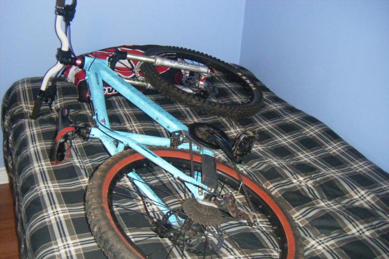My bike on my bed :D