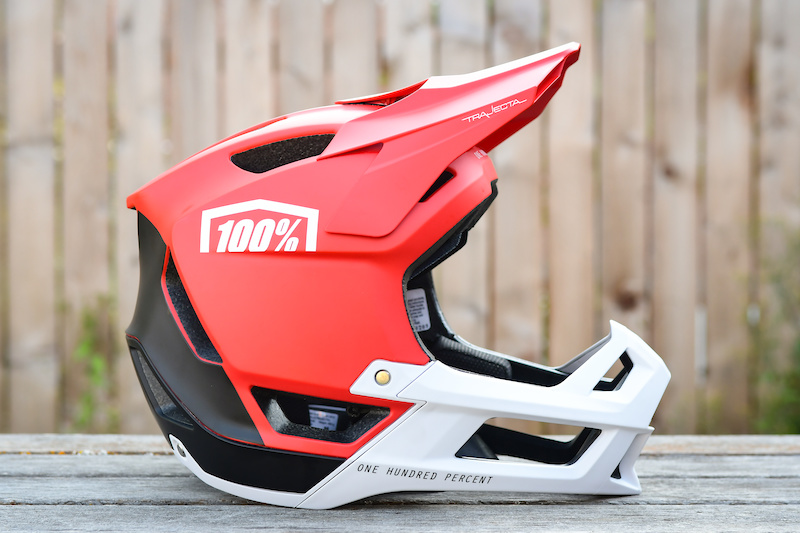100% MTB Helmet Trajecta Black/White Mountain Bike Downhill DH BMX Full Face 