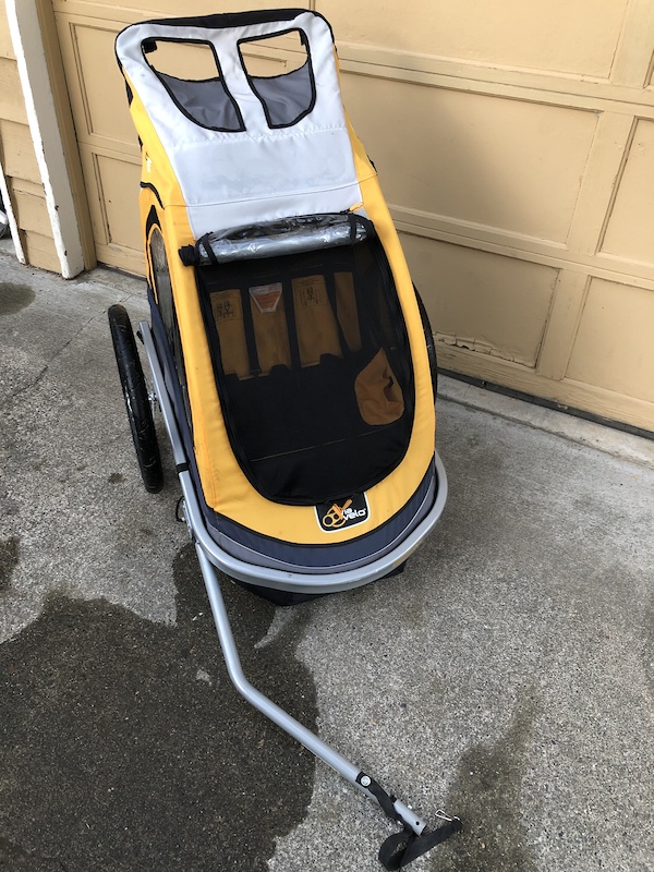 via velo bike trailer yellow