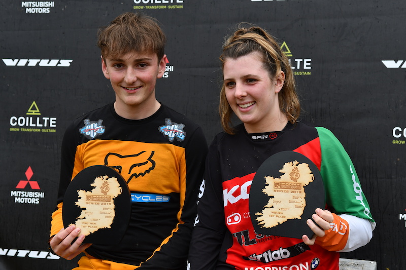 Leah Maunsell and Harry Byrne, overall leaders on the Women and Men categories.