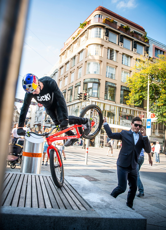 Fabio Wibmer performs during the Shoot of Wibmers Law in Vienna, Austria on September 20, 2018 // Philip Platzer/Red Bull Content Pool // AP-21KD4ACP51W11 // Usage for editorial use only //