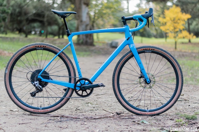 Our demo bike was set up with 650b road-plus tires and a dropper post. Thesis OB1 Do-It-All Carbon Bike. Â© C. Lee / Cyclocross Magazine