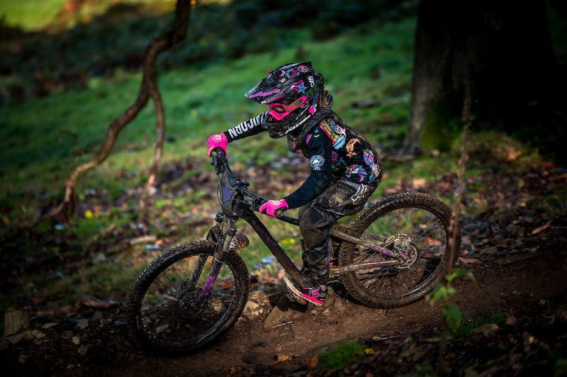 girl downhill mountain bike