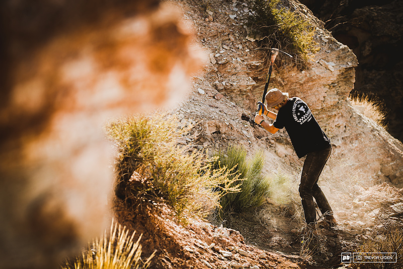 First time Rampage competitor and recent Joyride winner Emil Johannson putting in the work on the new line.