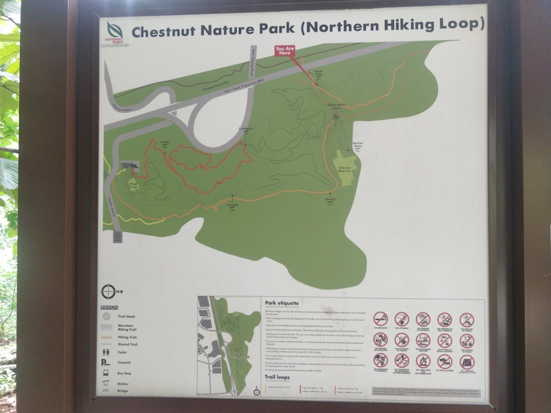 Chestnut Nature Park Map Chestnut Nature Park, Bukit Panjang Mountain Biking Trails | Trailforks