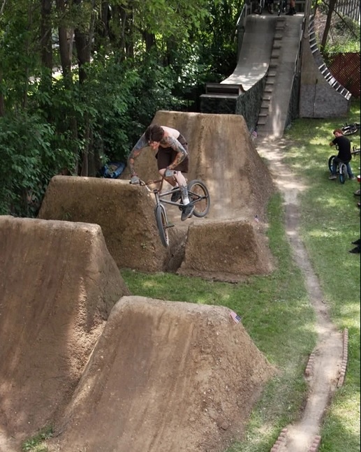 Backyard roll-in to BMX doubles