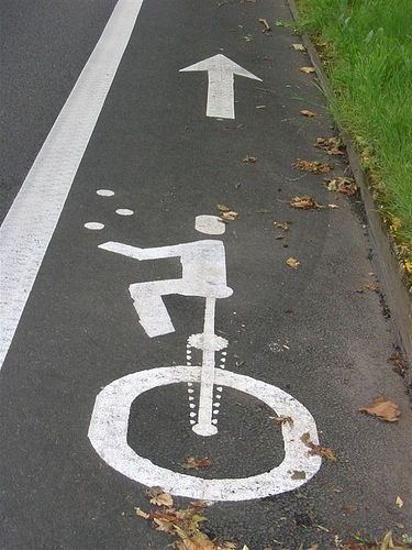 me and my cousin got bored so we decided to make a 1 off unicycle sign on the cycle path