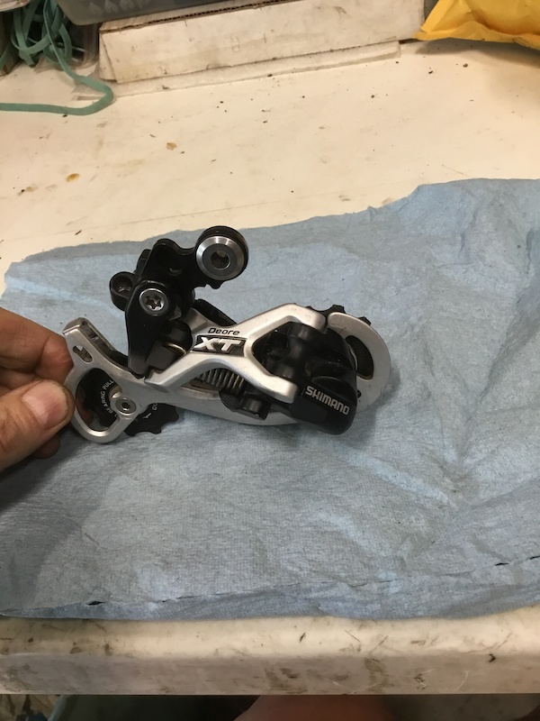 Shimano XT 9 speed derailleur and Deore shifter For Sale