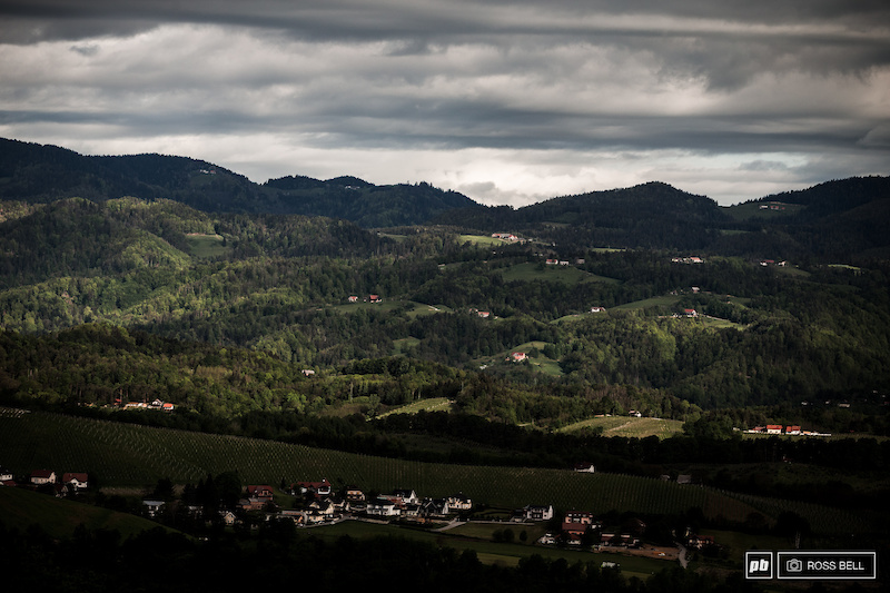 Looking over the rolling hills of Slovenia.