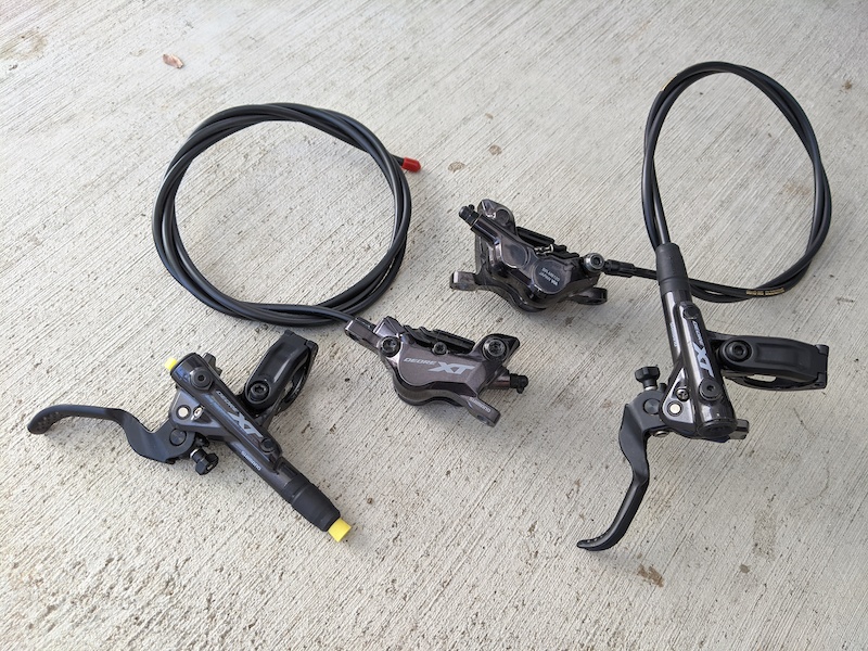 2020 Shimano XT 4Piston M8100series Brake set w/ Rotors For Sale