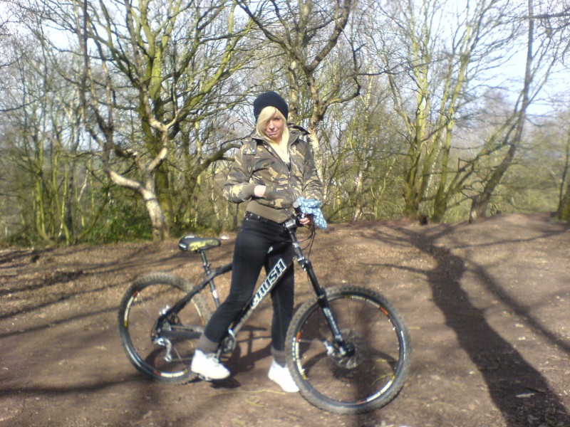 emma and her orange crush getting better at riding it now :D