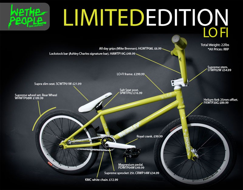 full spec of limited edition wtp lo-fi bmx