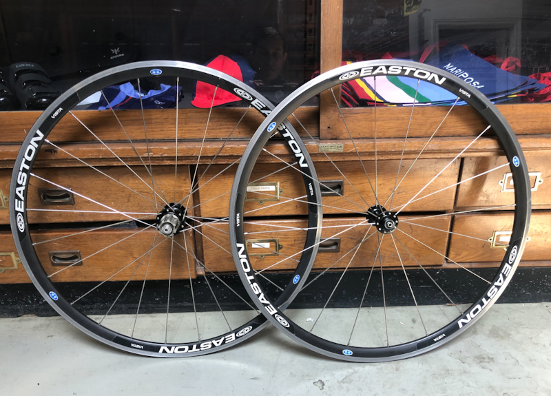2011 Easton Vista Carbon Clincher Road Wheelset 10sp For Sale