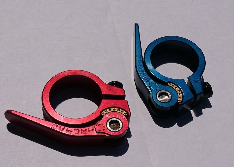 2019 Chromag QR Quick Release Seatpost Clamp Red or Blue For Sale