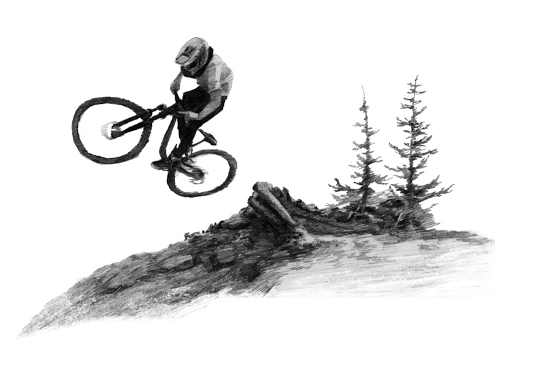Hand Draw Mountain Bike Downhill With Cg Paint Stock Photo Picture And  Royalty Free Image Image 39187660